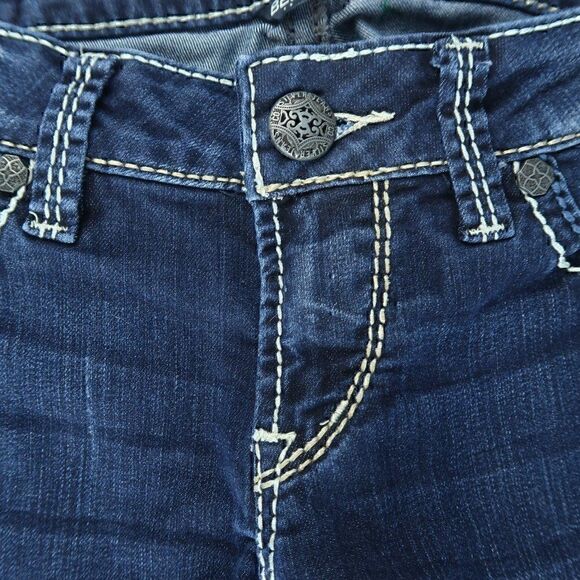 SILVER JEANS CO BERKLEY DARK WASH STRETCH BLUE DENIM JEANS SIZE W27/L32 - Picture 10 of 13